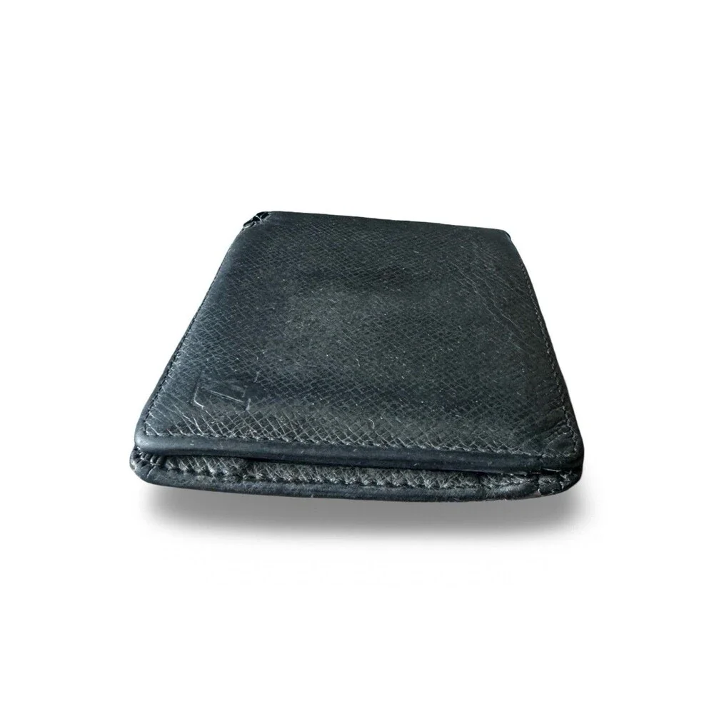 Louis Vuitton Men's Black Taiga Bifold Wallet preowned